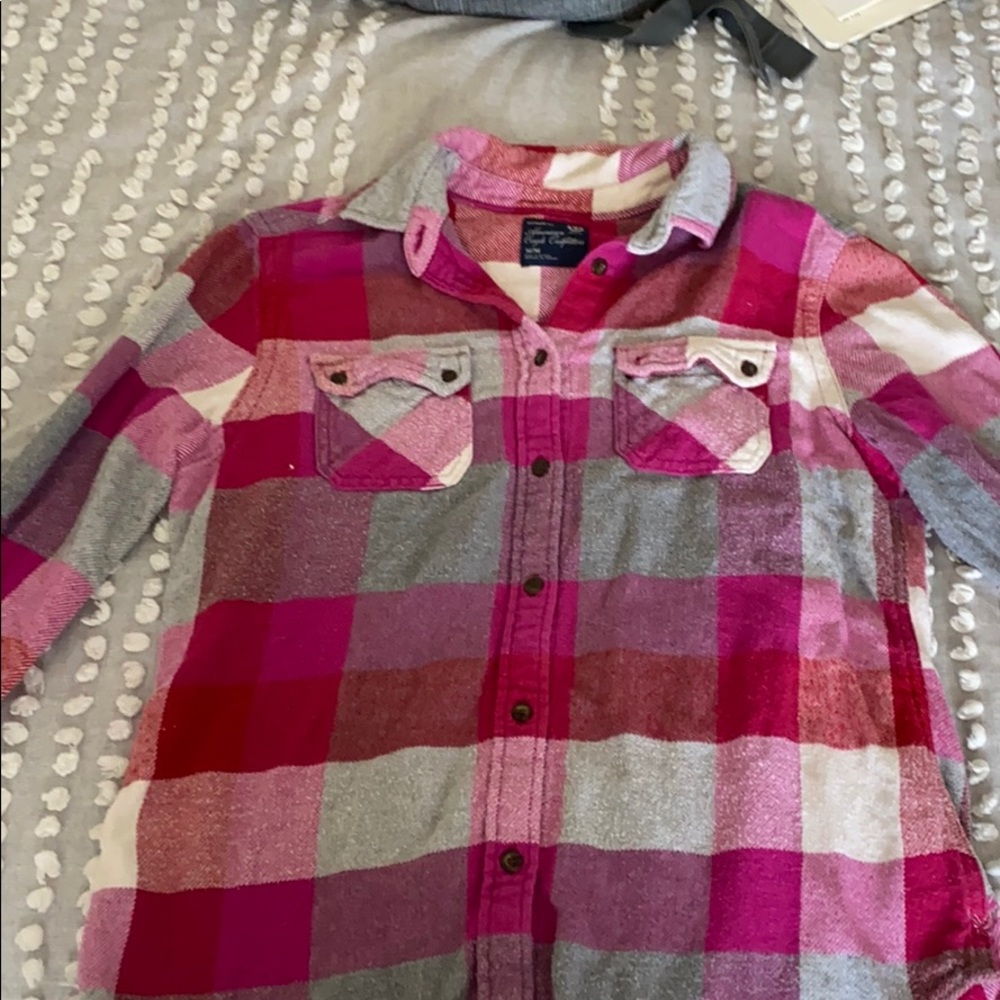 Pink and grey flannel